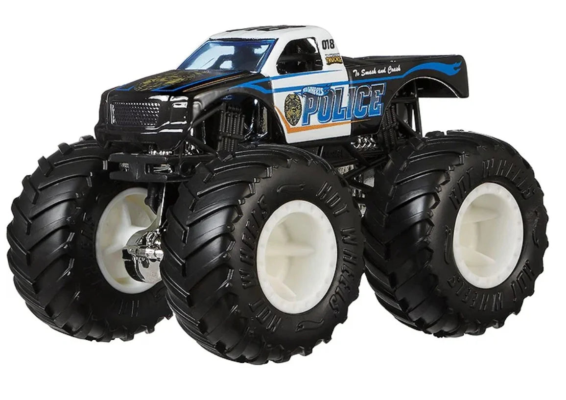 Hot Wheels  Monster Trucks Demolition Doubles (Pack of 2) Police VS Hooligan   Black, White Giant Wheels