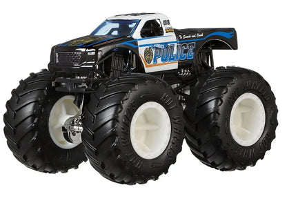 Hot Wheels  Monster Trucks Demolition Doubles (Pack of 2) Police VS Hooligan   Black, White Giant Wheels
