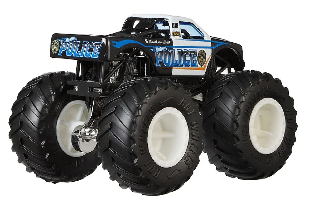 Hot Wheels  Monster Trucks Demolition Doubles (Pack of 2) Police VS Hooligan   Black, White Giant Wheels