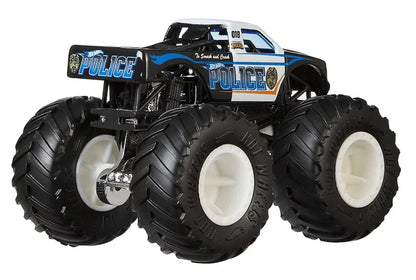 Hot Wheels  Monster Trucks Demolition Doubles (Pack of 2) Police VS Hooligan   Black, White Giant Wheels
