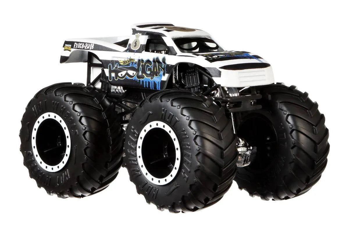 Hot Wheels  Monster Trucks Demolition Doubles (Pack of 2) Police VS Hooligan   Black, White Giant Wheels