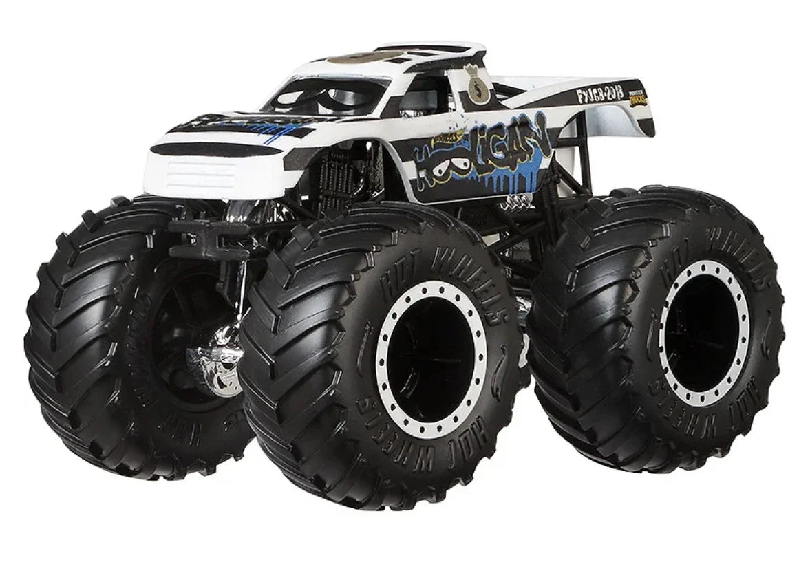 Hot Wheels  Monster Trucks Demolition Doubles (Pack of 2) Police VS Hooligan   Black, White Giant Wheels