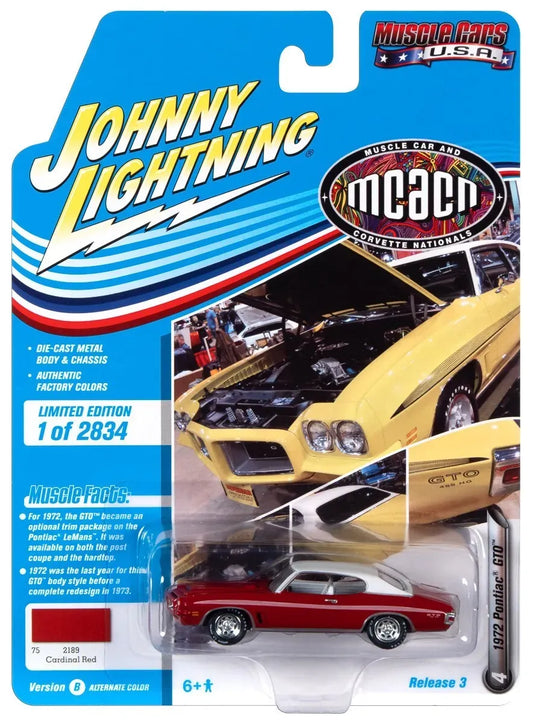 Johnny Lightning   Ford Pontiac GTO 1972 Red, White 