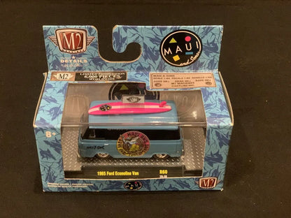 M2 Machines Limited Edition  Ford Econoline Van 1965 Blue Pink Surfing Board