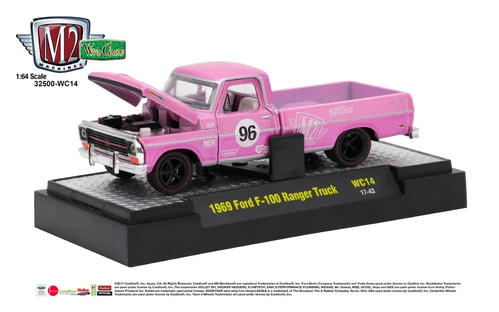 M2 Machines Premium Edition  Ford F-100 Ranger Truck 1969 Pink 