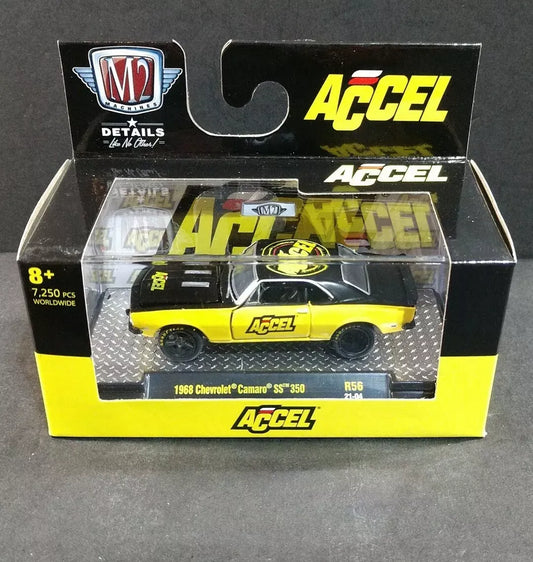 M2 Machines Limited Edition  Chevrolet Camaro SS 350 1968 Black, Yellow ACCEL