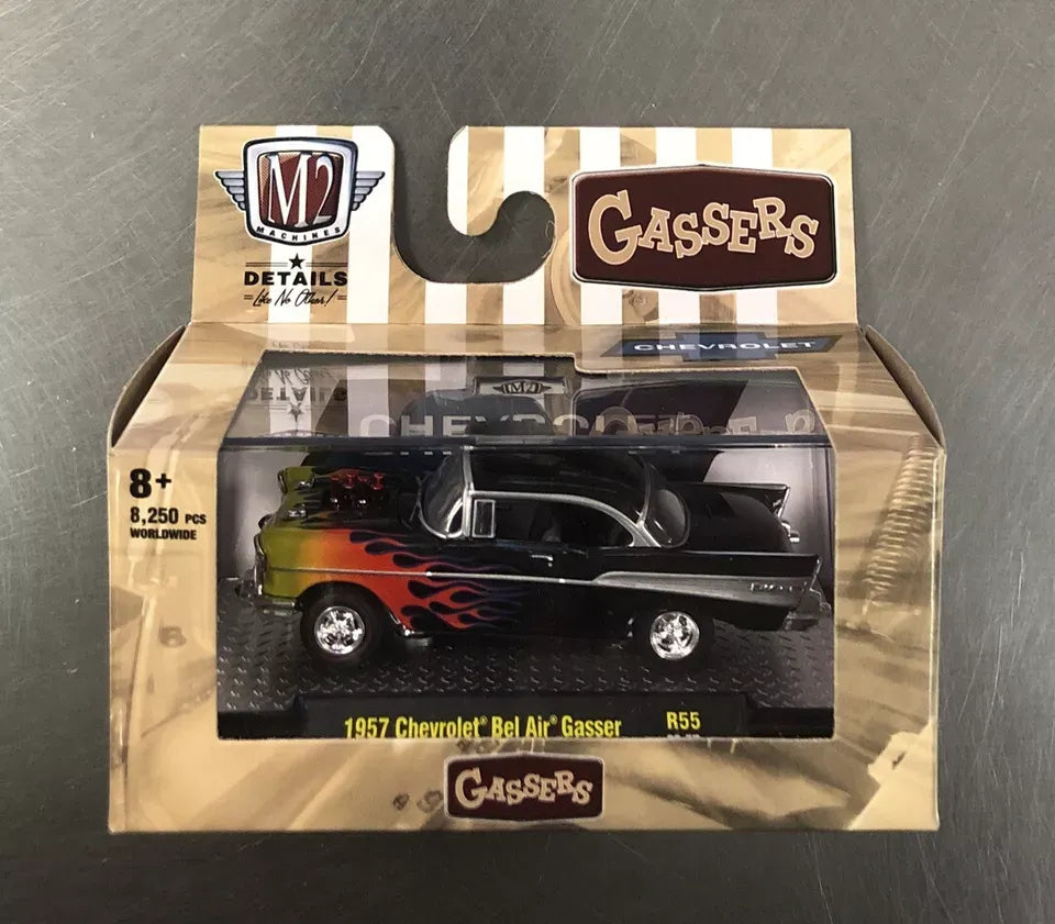 M2 Machines Limited Edition  Chevrolet Bel Air Gasser 1957 Black  Flame Edition