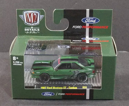 M2 Machines Limited Edition  Ford Mustang GT - Custom 1987 Green, Black Cobra Jet