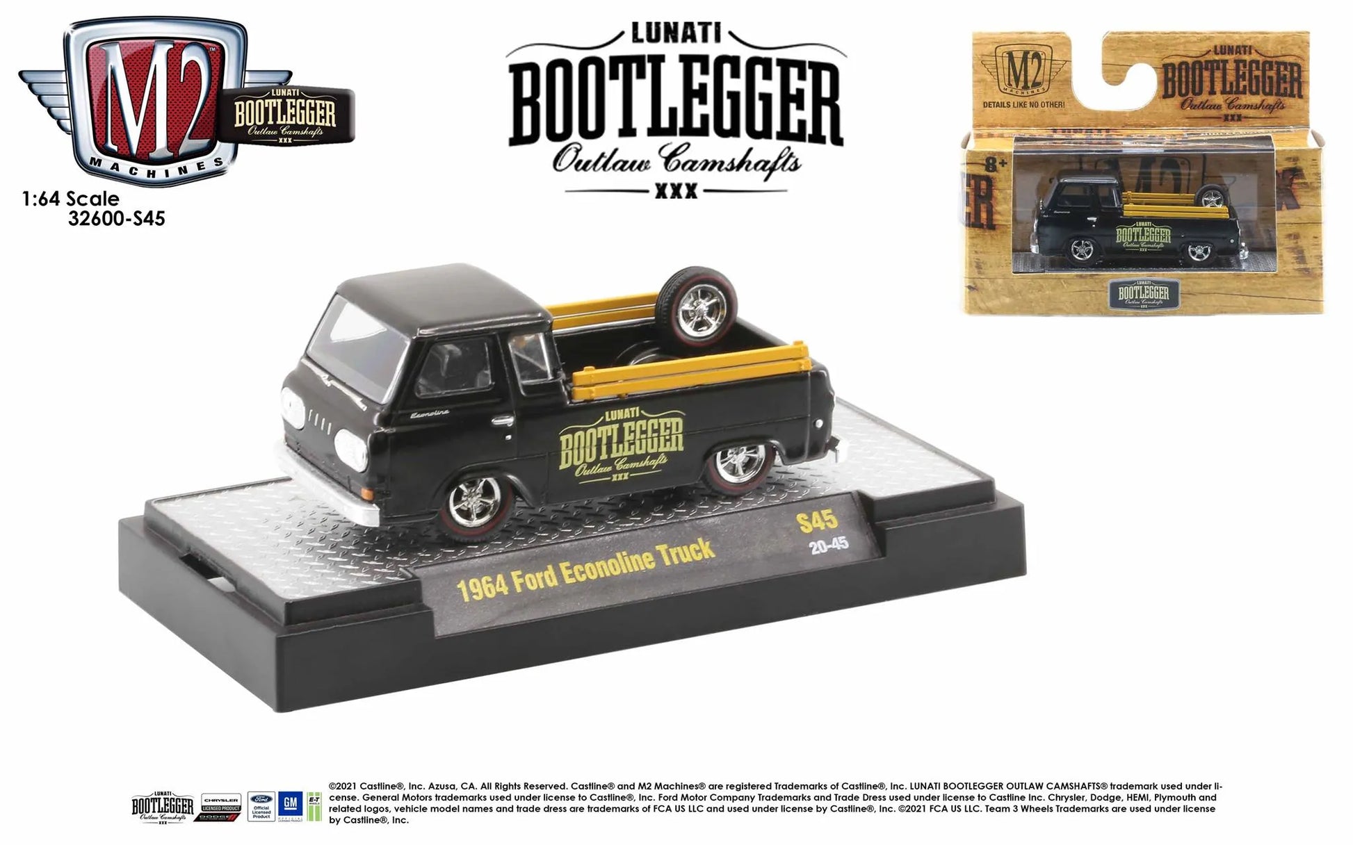 M2 Machines Limited Edition  Ford Econoline Truck 1964 Black Bootlegger