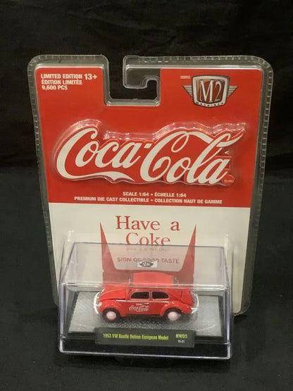 M2 Machines Premium Edition  Volkswagen Beetle Deluxe European Model 1953 Red, White Coca Cola