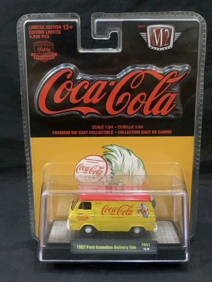 M2 Machines Premium Edition  Ford Econoline Delivery Van 1965 Yellow, Red Coca Cola