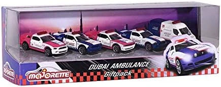 Majorette  Dubai Ambulance Pack  Set of x5 vehicles - Dubai Ambulance Super cars  White, Pink Ambulance Squad