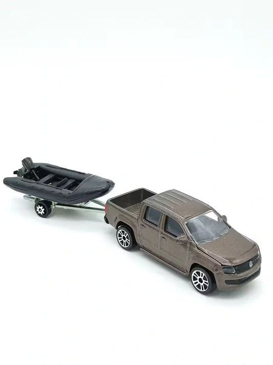 Majorette   Volkswagen Amarok Truck + Speed Boat (Tow Set)  Brown, Black