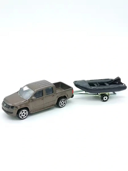Majorette   Volkswagen Amarok Truck + Speed Boat (Tow Set)  Brown, Black