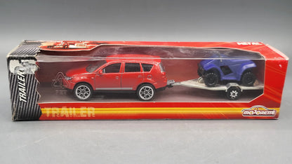 Majorette   Mitsubishi Outlander Truck + Quad Bike (Tow Set)  Red, Blue
