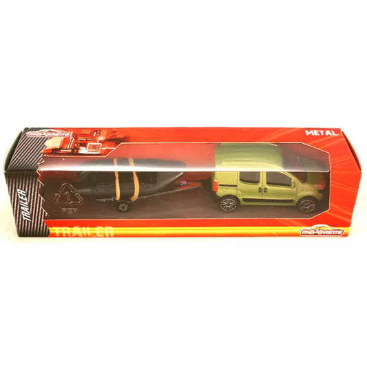 Majorette   Peugeot Bipper + Speed Boat (Tow Set)  Green, Black