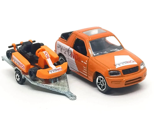 Majorette   Toyota Rav 4 + Go Kart (Tow Set)  Orange