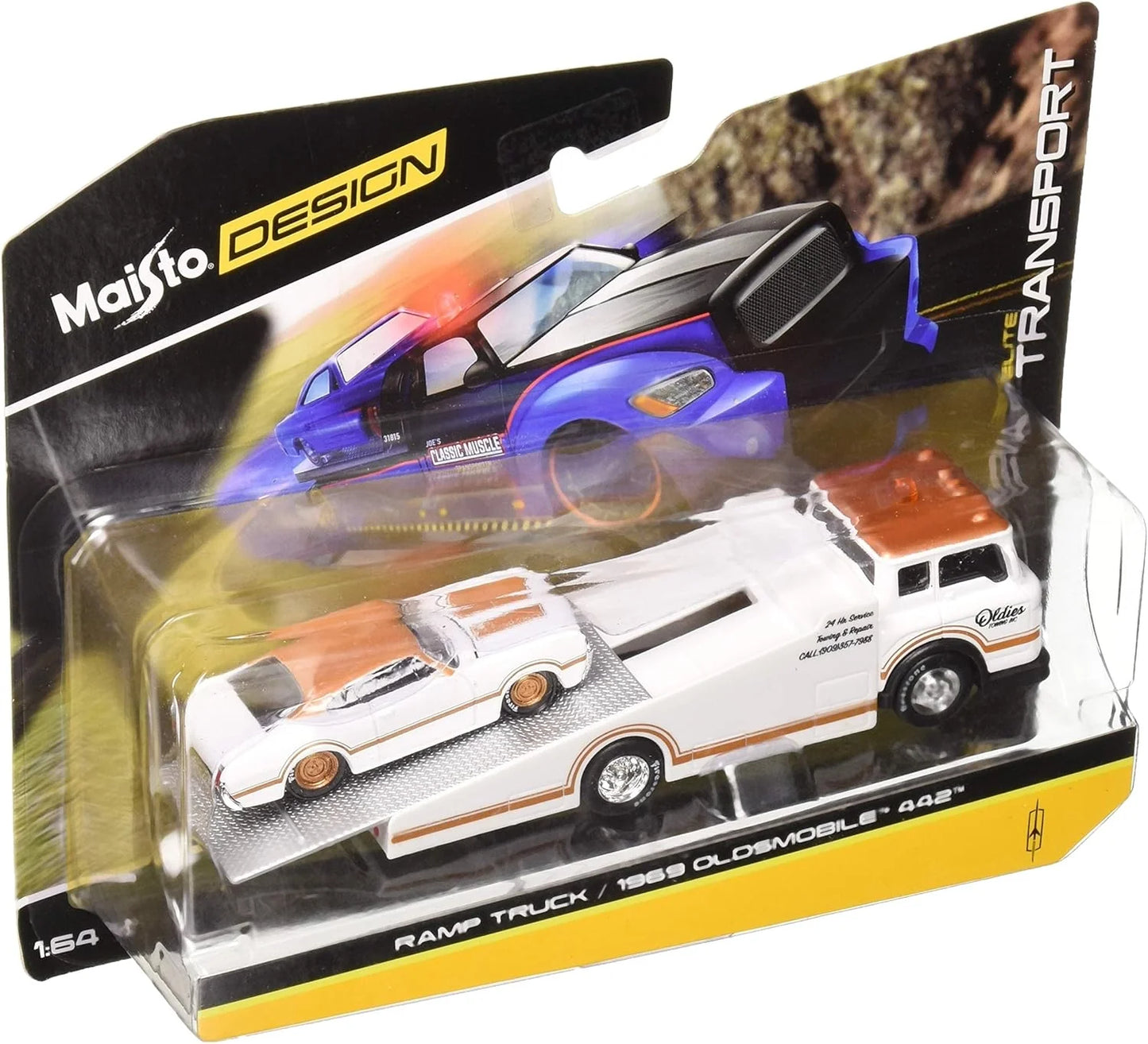 Maisto   Oldsmobile Ramp Truck / 442 1969 White & Orange