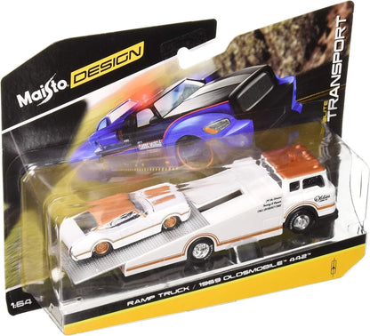 Maisto   Oldsmobile Ramp Truck / 442 1969 White & Orange