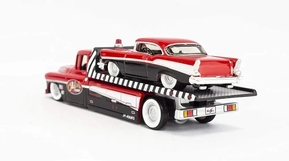 Maisto  Hauler Chevrolet Flatbed/Bel Air 1957 Red & Black