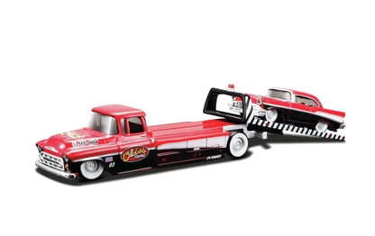 Maisto  Hauler Chevrolet Flatbed/Bel Air 1957 Red & Black