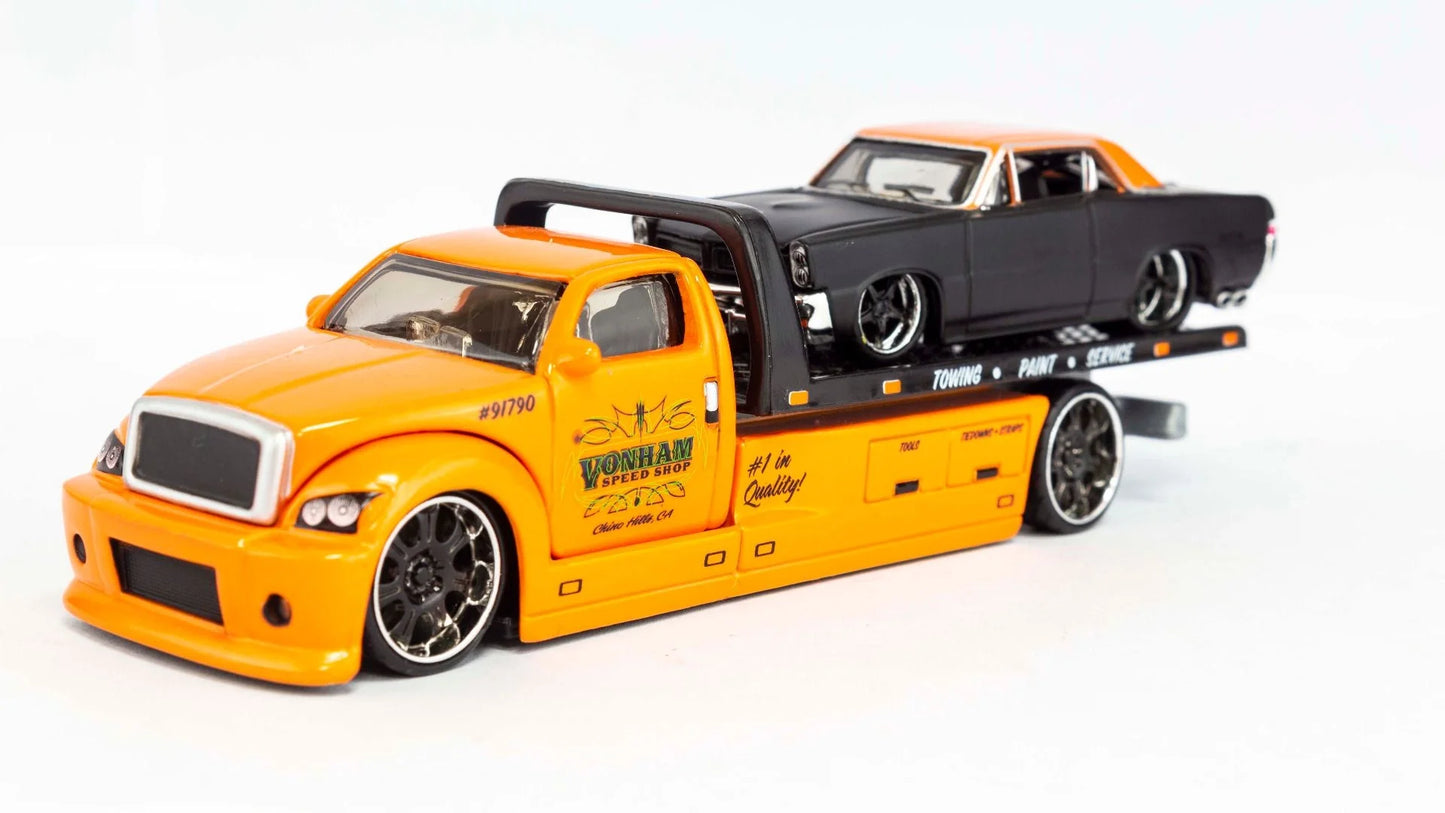 Maisto  Hauler Pontiac Flatbed/Pontiac GTO 1965 Orange & Black