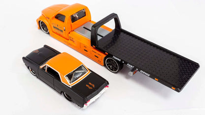 Maisto  Hauler Pontiac Flatbed/Pontiac GTO 1965 Orange & Black