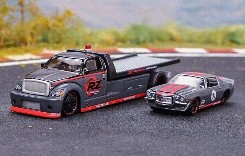 Maisto  Hauler Chevrolet Flatbed/Camaro Z/28 1971 Grey & Black