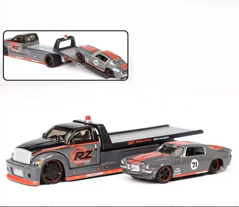 Maisto  Hauler Chevrolet Flatbed/Camaro Z/28 1971 Grey & Black