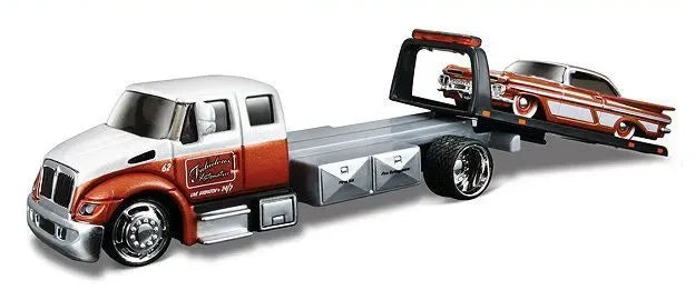 Maisto  Hauler Chevrolet Flatbed/Chevrolet Impala 1959 Brown & White