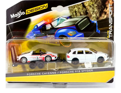 Maisto  Hauler Porsche Cayenne/918 Spyder  White
