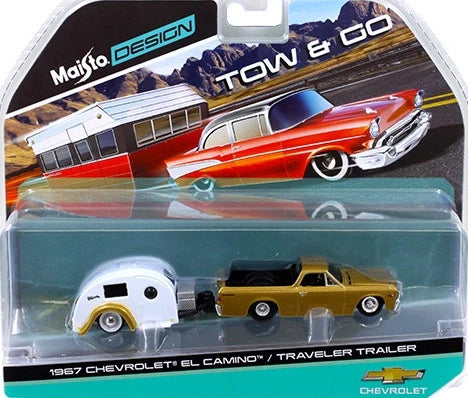 Maisto  Hauler Chevrolet  El Camino/Traveler Trailer 1967 Golden & White
