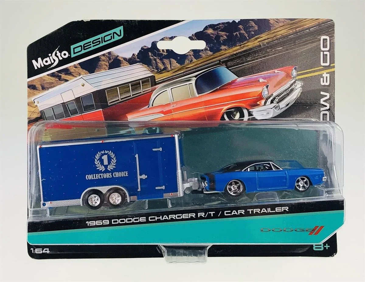 Maisto  Hauler Dodge Dodge Charger R/T/Car Trailer 1969 Blue