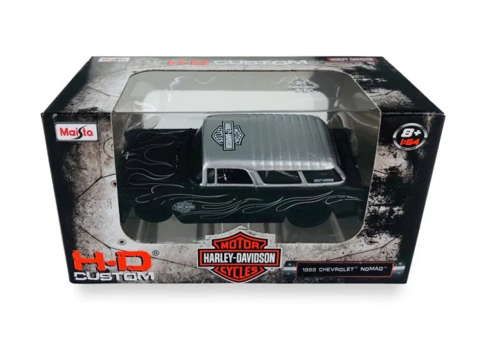 Maisto  H-D Custom Chevrolet Nomad 1955 Black, Silver Harley-Davidson Custom