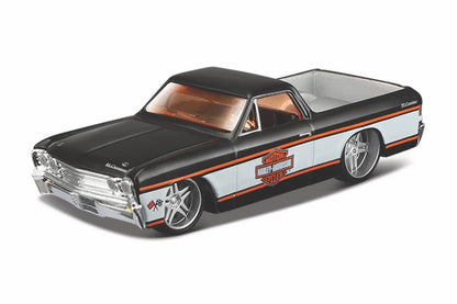 Maisto  H-D Custom Chevrolet El Camino 1967 Black, Silver Harley-Davidson Custom
