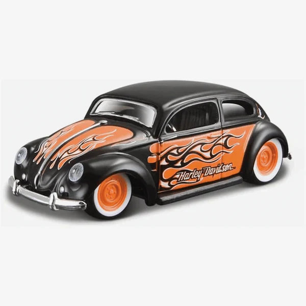 Maisto  H-D Custom Volkswagen Beetle  Black, Orange Harley-Davidson Custom