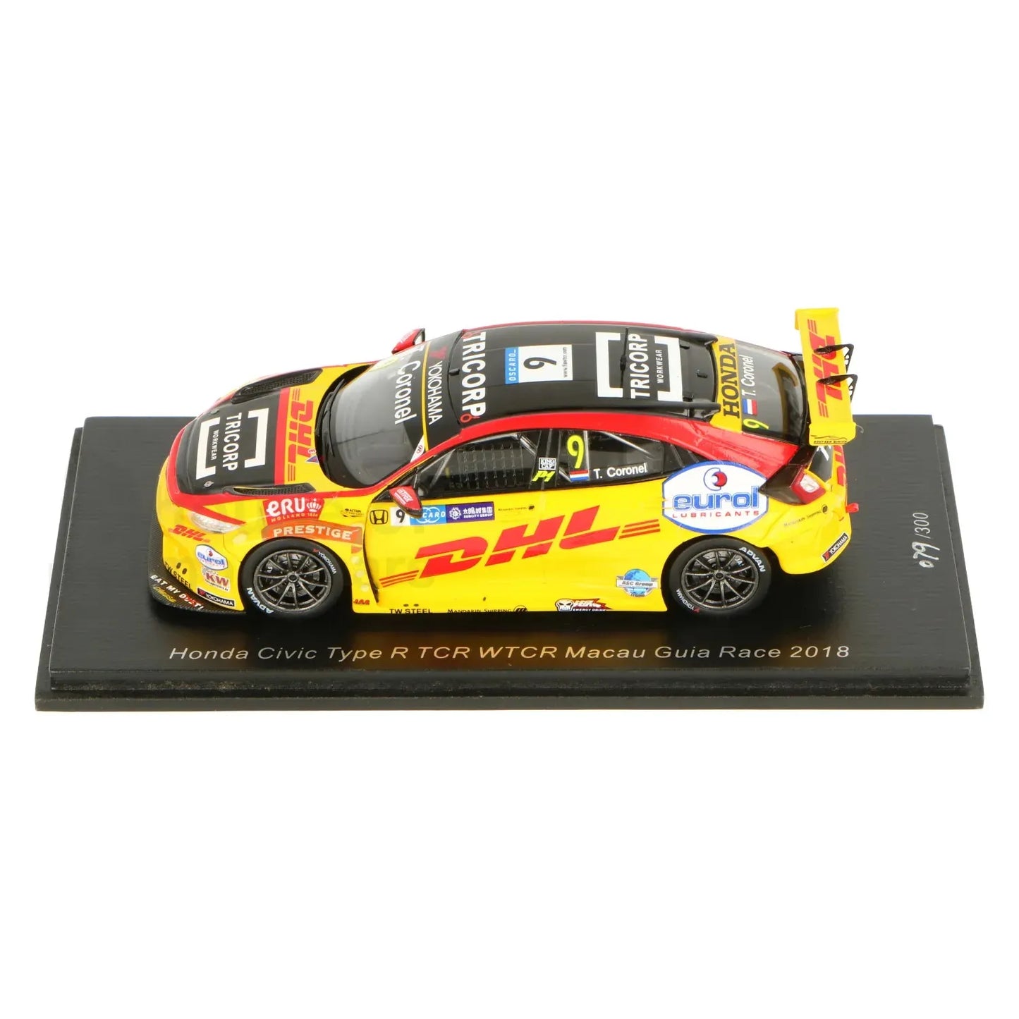 Tarmac   Honda Honda Civic Type R TCR DHL 2018 Yellow Tom Coronel