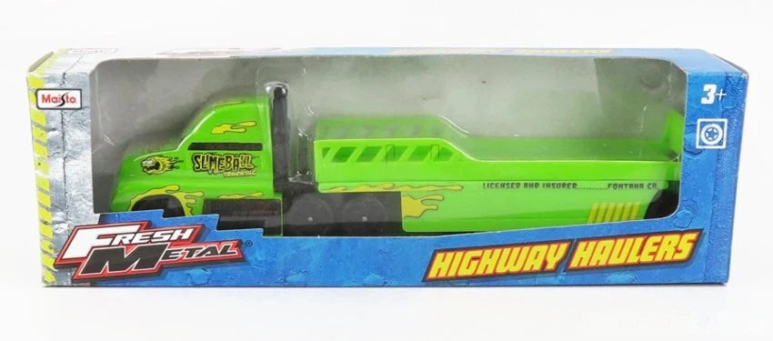 Maisto  Fresh Metal  Flatbed Transport Truck  Green Highway Haulers