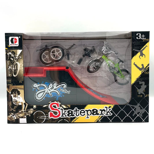 Donbful   Skatepark  Skating set Diorama + Stunt bike + Finger board  Multi Colors