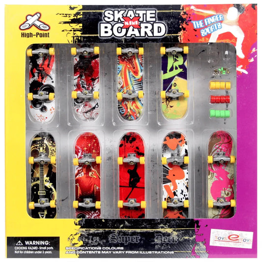 High Point   Mini Skate Boards Set of x9 Finger Skate Boards (without Box)  Multi Colors Multi livery