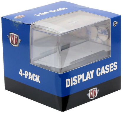 M2    Display Cases (Pack of 4) for models of scale 1:64 cars  Transparent Includes 8 base ties and 4 pcs mounting tape.